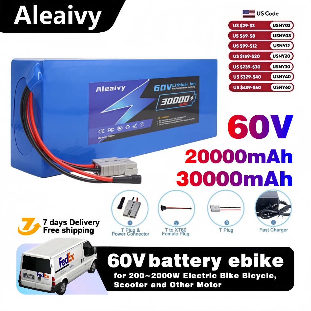 Ship from US 60V 20Ah 30Ah Ele - 60V 30Ah 21700 Battery Pack review and price