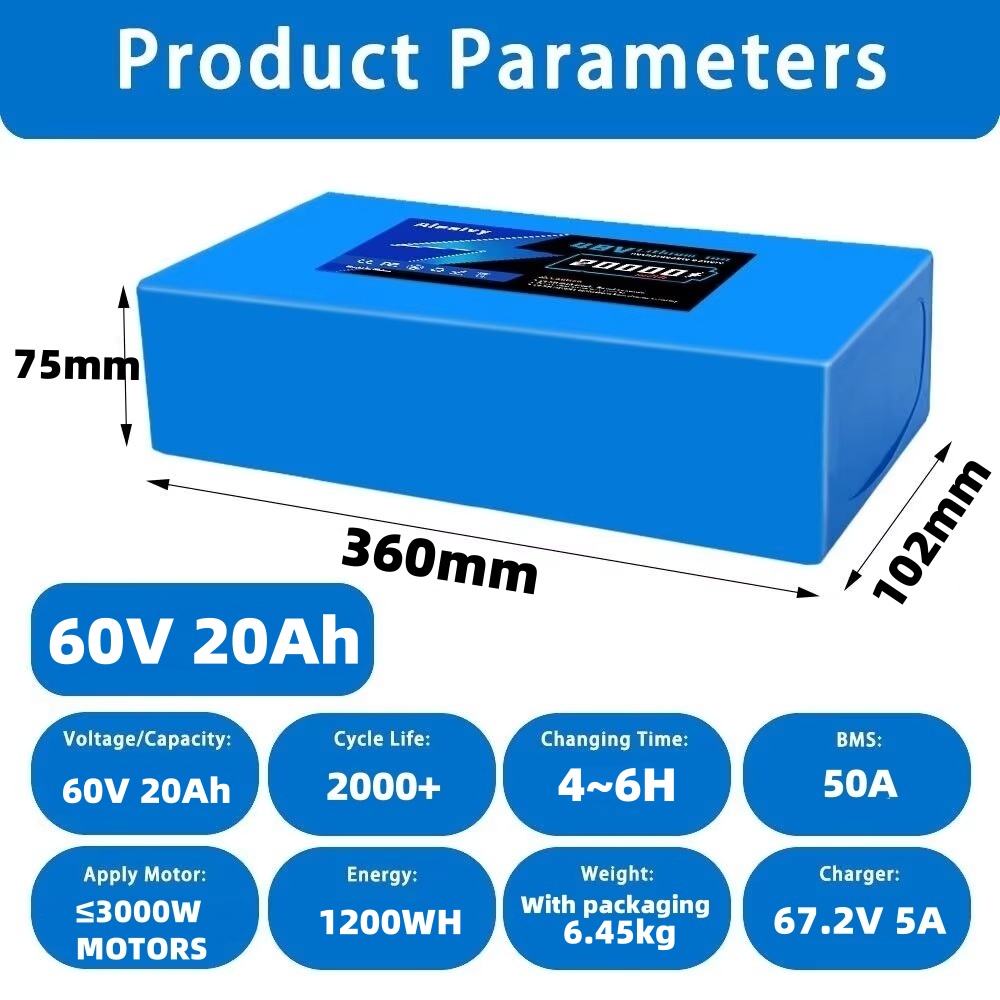 Ship from US 60V 20Ah 30Ah Ele - 60V 30Ah 21700 Battery Pack review and price