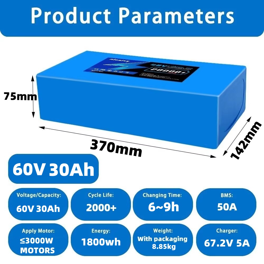 Ship from US 60V 20Ah 30Ah Ele - 60V 30Ah 21700 Battery Pack review and price